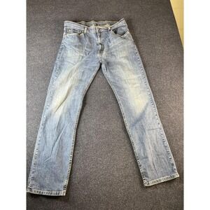 Levis Jeans Mens Blue Denim Straight Leg Medium Wash Classic Five Pocket Casual